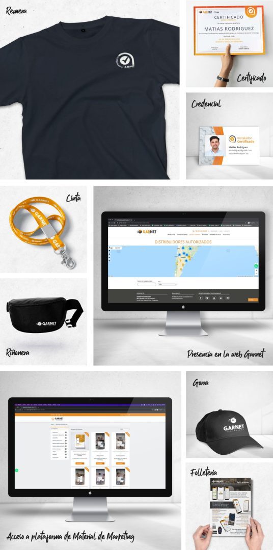 Kit de bienvenida instalador certificado Garnet